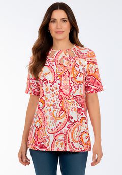 Stretch Knit Cutout Swing Tunic