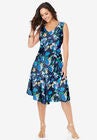 Floral Print Dress, NAVY WATERCOLOR FLORAL, hi-res image number null