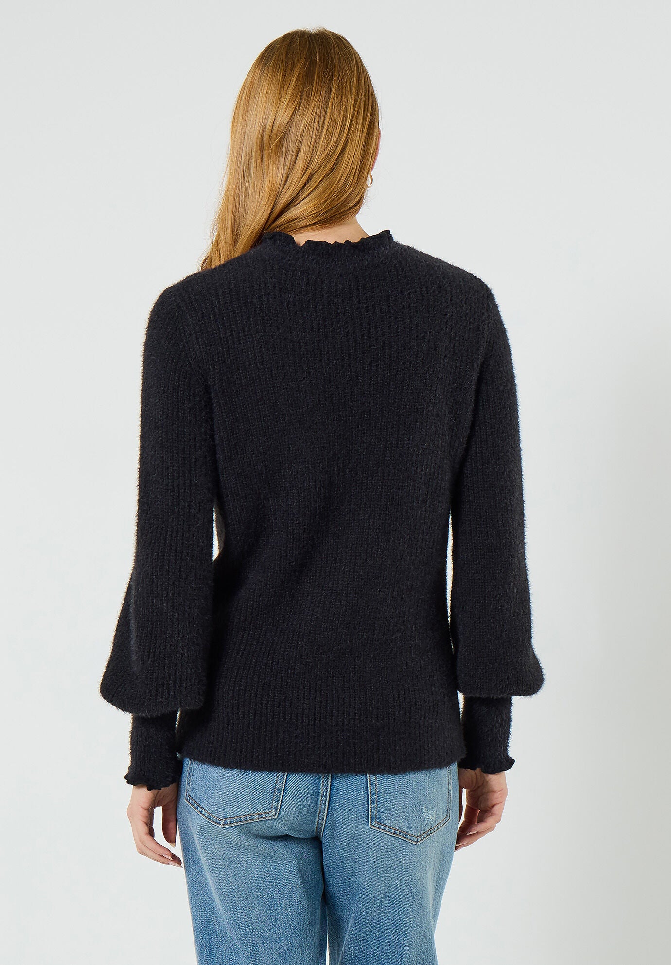 Lofty Mockneck Sweater, BLACK, alternate image number 2