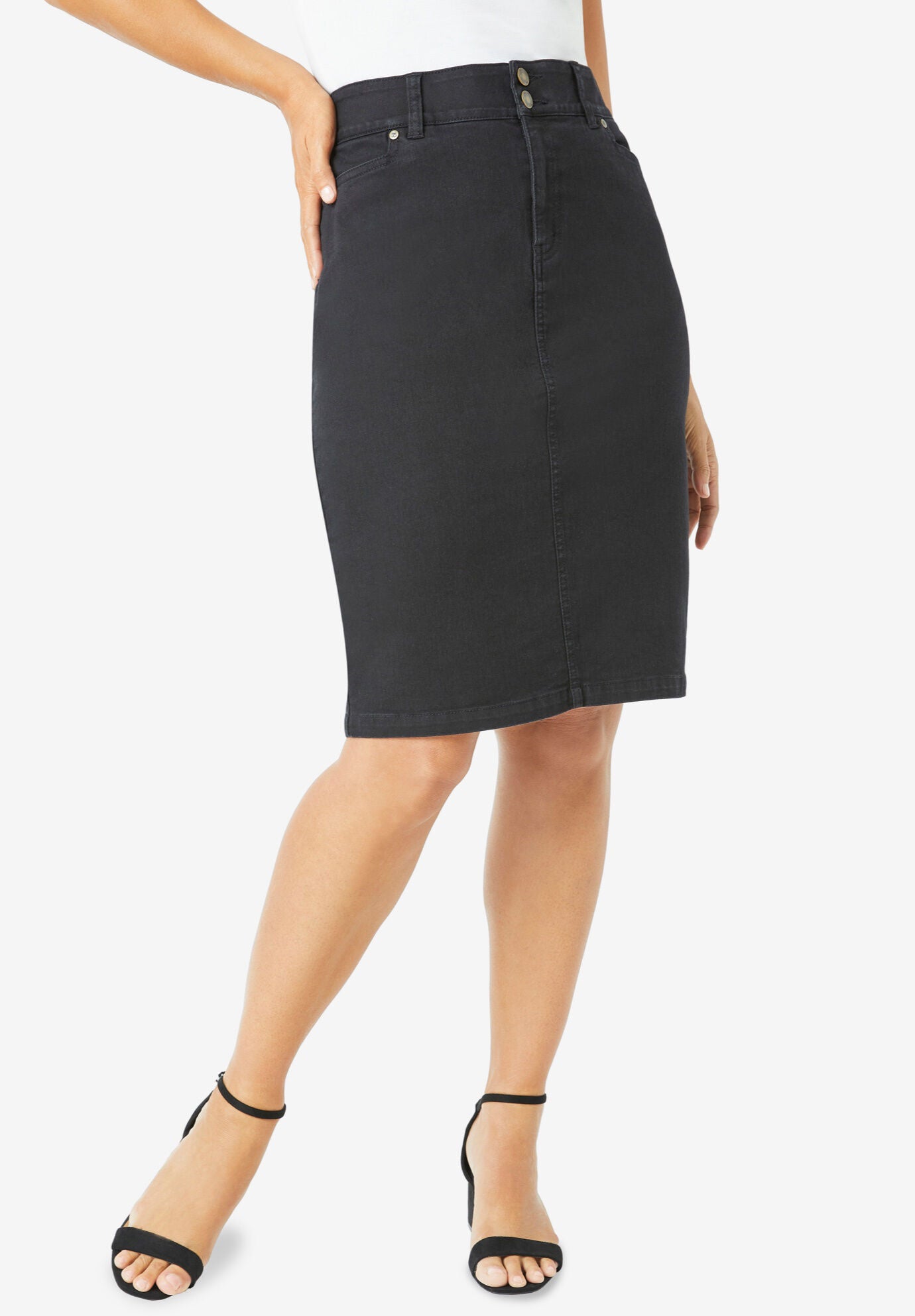 Roamans cheap denim skirts