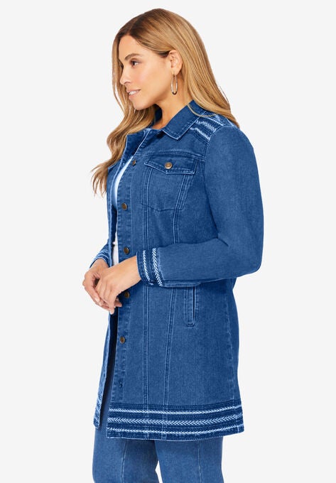 Long Denim Jacket, , alternate image number null