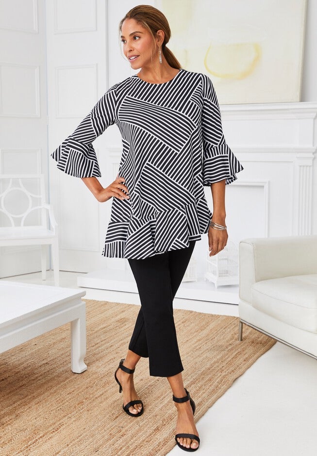 Bell Sleeve Georgette Blouse, , alternate image number null