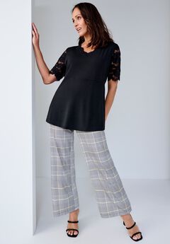 Stretch Knit Wide Leg Pant
