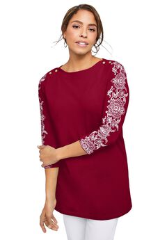 Three Quarter Sleeve Tunic Tops