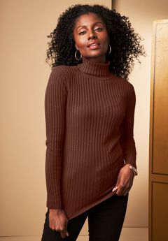 Ribbed Cotton Turtleneck Sweater