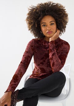 Burnout Mock Neck Tee