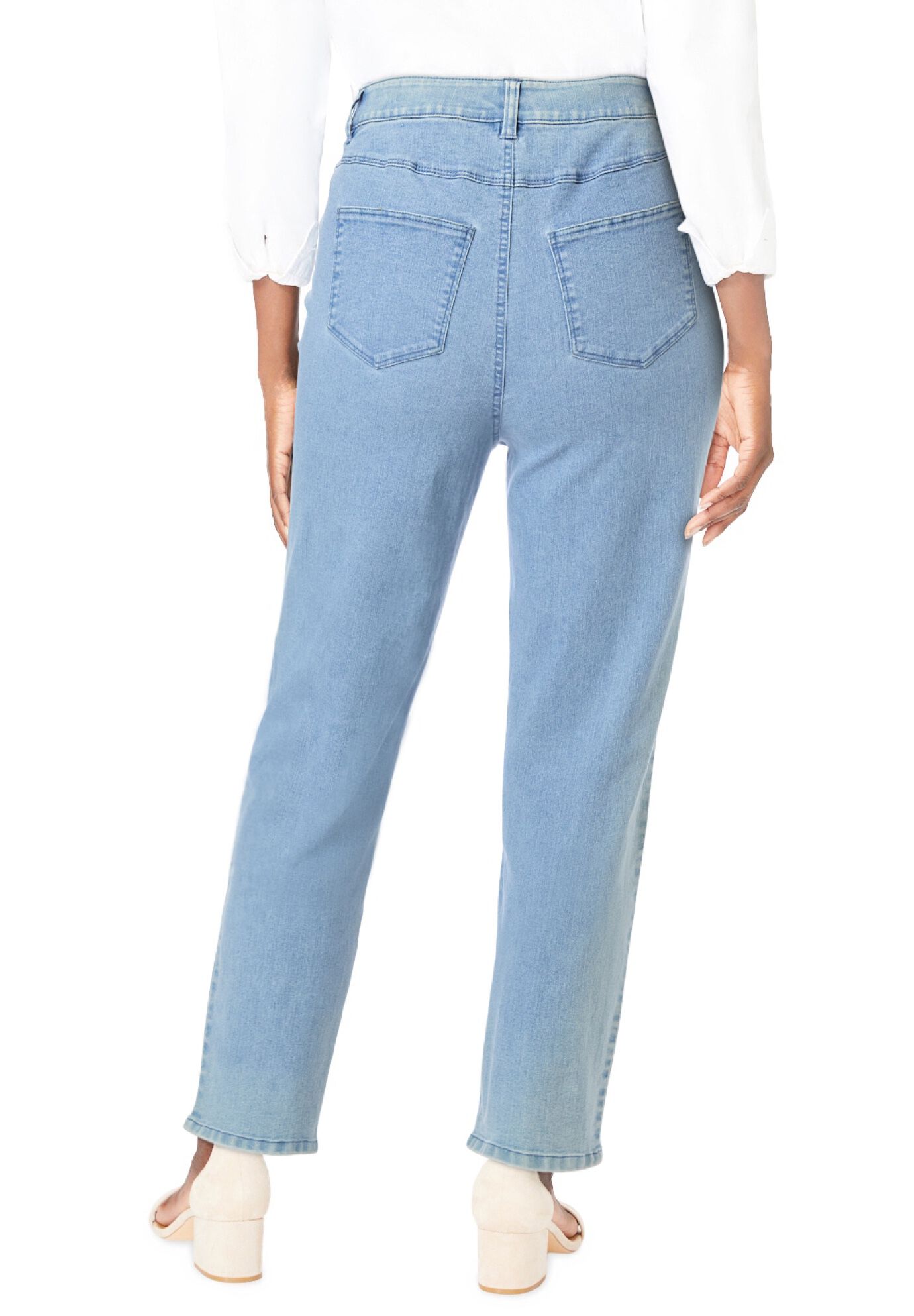 True Fit Stretch Denim Straight Leg Jean, LIGHT WASH, alternate image number 2