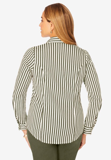 Stretch Cotton Poplin Shirt, , on-hover image number null