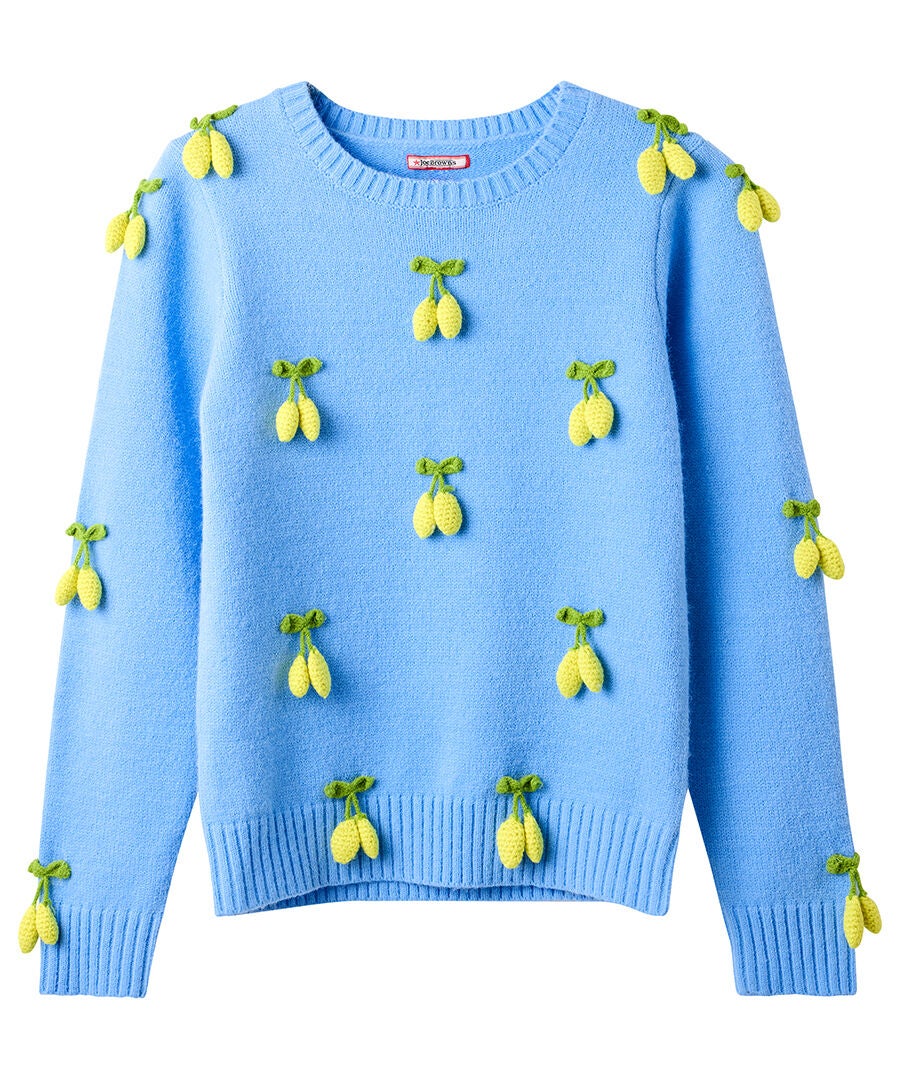Cozy Lemon Crew Sweater, LEMON ZEST, alternate image number 3