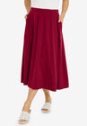 Soft Ease Midi Skirt, RICH BURGUNDY, hi-res image number null