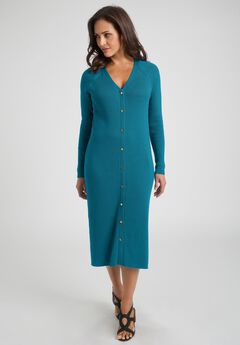 Button Front Midi Dress