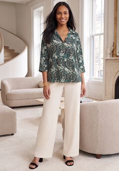 Stretch Knit Crepe Trapeze Tunic