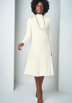 Mock Neck Midi Sweater Dress