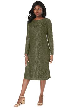 Stretch Lace Shift Dress