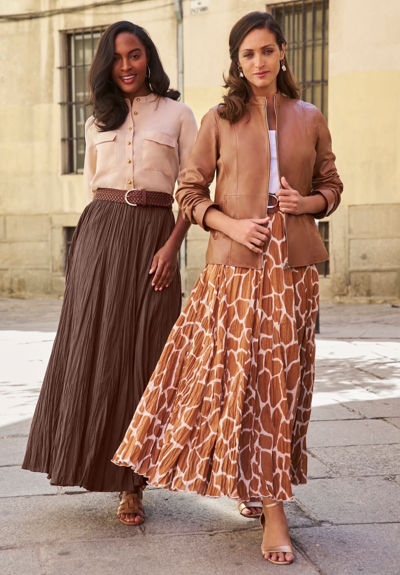 Flowing Crinkled Maxi Skirt, , alternate image number 2
