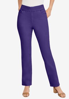Comfort Waist Stretch Denim Straight Leg Jean