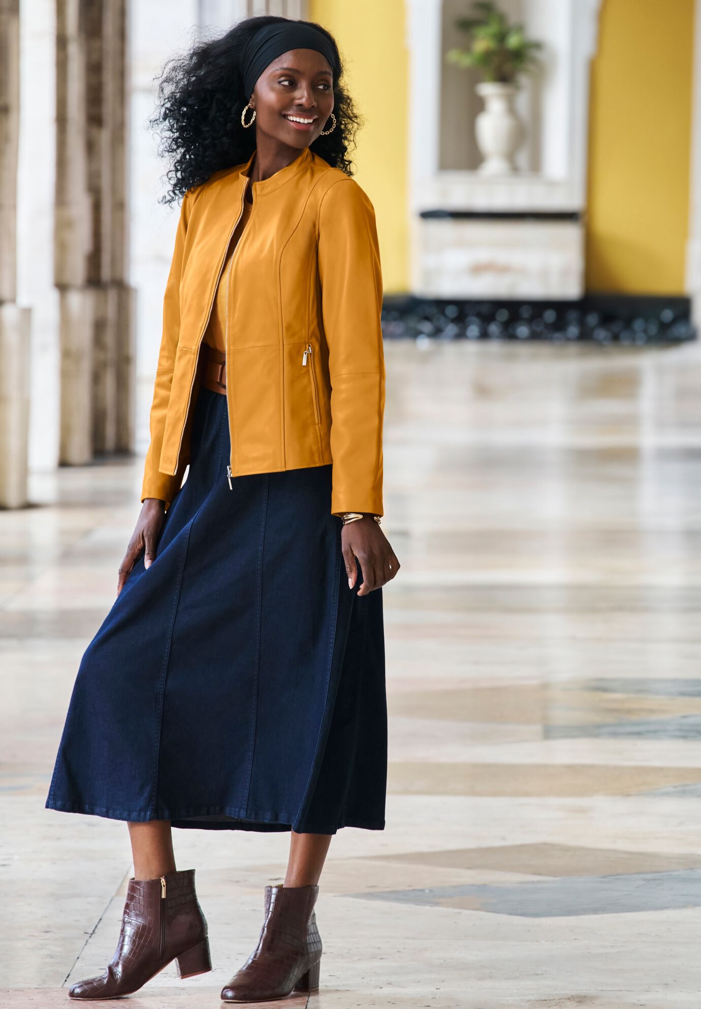 Zip Front Leather Jacket, , alternate image number 4