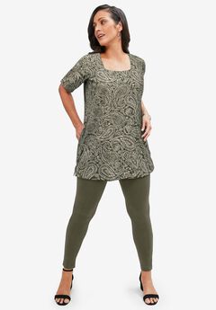 Stretch Cotton Square Neck Tunic