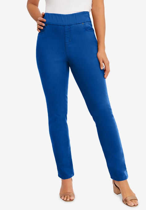 Comfort Waistband Straight Leg Jean, DARK SAPPHIRE, hi-res image number null