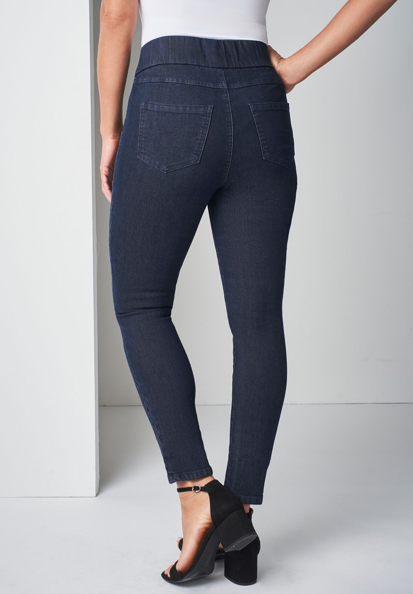 Comfort Waist Scalloped Ankle Jean, INDIGO, alternate image number 2