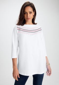 Stretch Cotton Boatneck Tunic