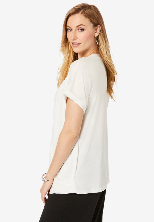 Surplice Wrap Top, , alternate image number null