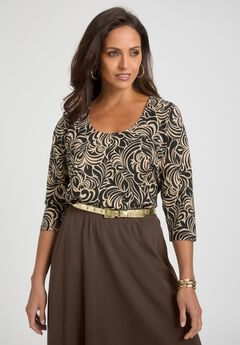 Stretch Cotton Scoop Neck Tee