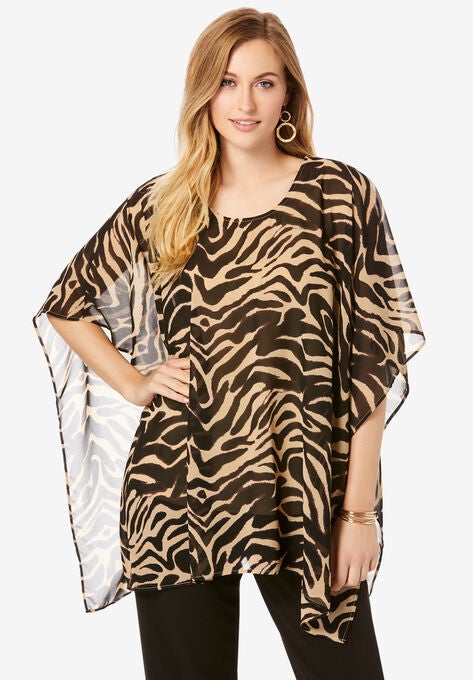 Georgette Caftan Tunic, SAFARI PRINT, hi-res image number null