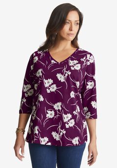 Stretch Cotton V-Neck Tee