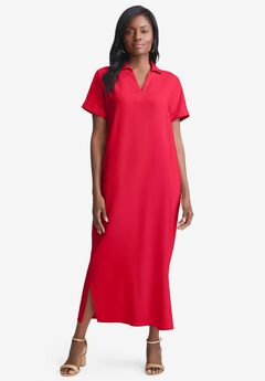Linen Short Sleeve Maxi Dress