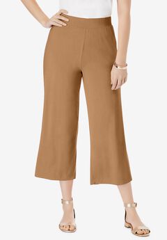 Everyday Stretch Knit Wide Leg Crop Pant