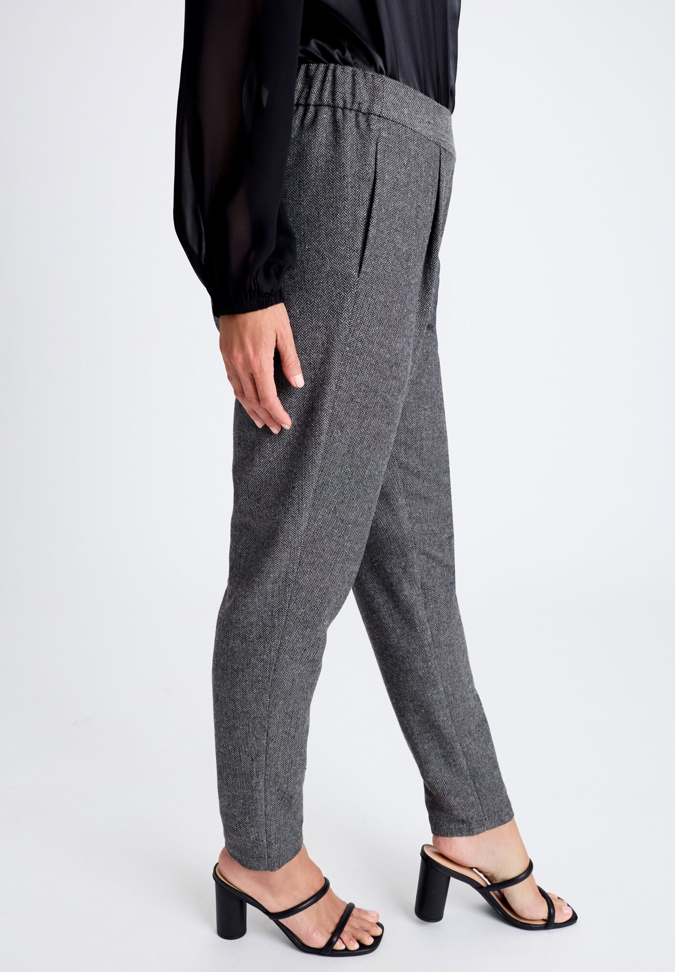 Herringbone Straight Leg Pant, GREY HERRINGBONE, alternate image number 3