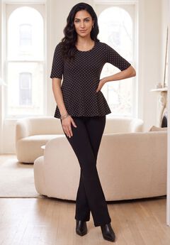 Stretch Cotton Peplum Tunic