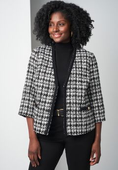 Tweed V-Neck Jacket