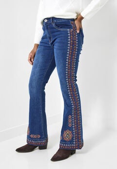 Groovy Embroidered Bootcut Jeans