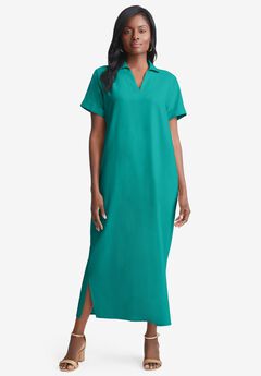 Linen Short Sleeve Maxi Dress