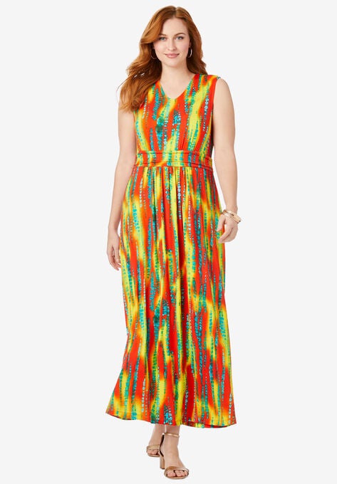 V-Neck Tank Maxi, MULTI TIE DYE, hi-res image number null