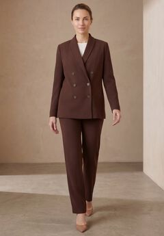 Double-Breasted Stretch Crepe Pantsuit