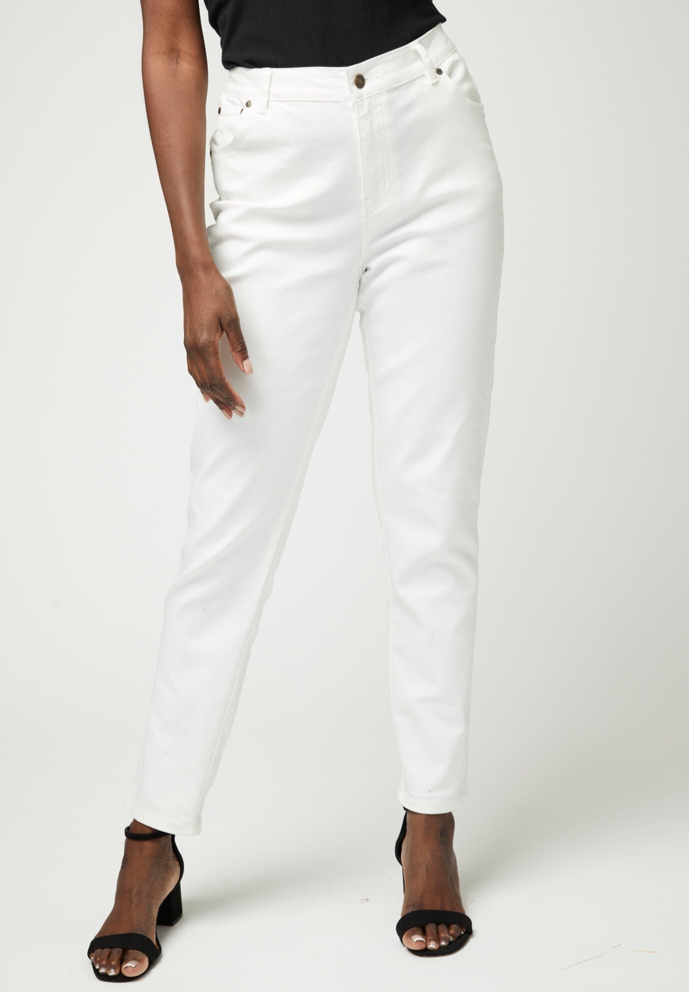 True Fit Stretch Denim Straight Leg Jean, WHITE, hi-res image number 0