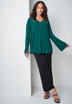 V-Neck Embellished Tunic
