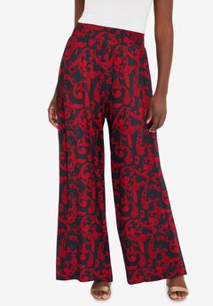 Stretch Knit Wide Leg Pant
