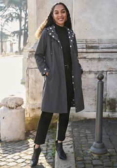 Contrast Hood Raincoat