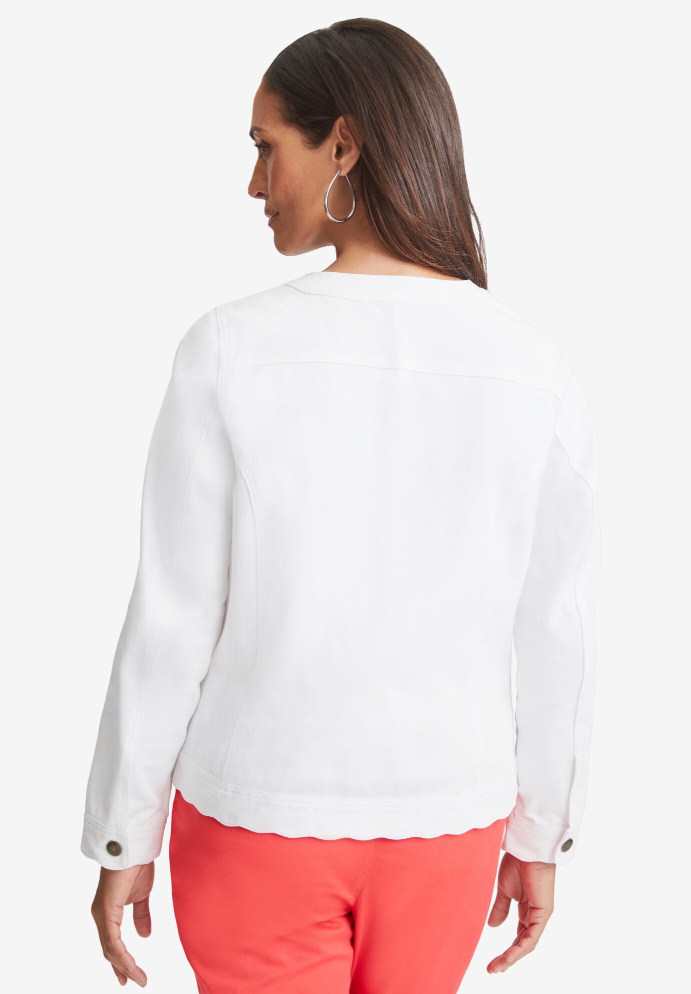 Scalloped Denim Jacket, , alternate image number 3