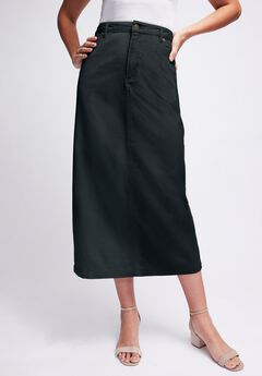 Classic Cotton Denim Midi Skirt