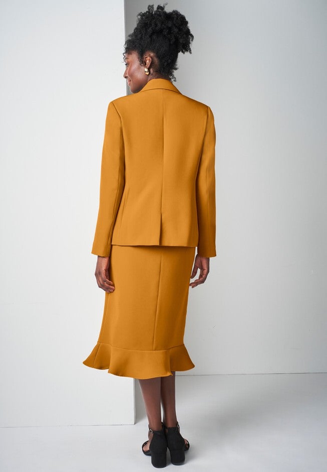 Peplum Skirt Suit, RICH GOLD, on-hover image number null