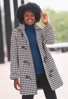 Plus Size Black Wool Coat