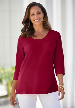 Plus Size 3/4 Sleeve Tops
