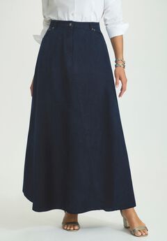 Denim Inset Maxi Skirt