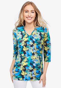 Stretch Cotton V-Neck Tee