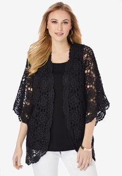 Plus Size Black Cardigan 